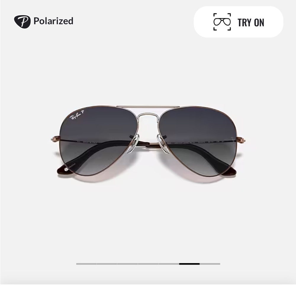 Ray-Ban Aviator polarized Sunglasses with copper frame and grey gradient lenses - Picture 4 of 10